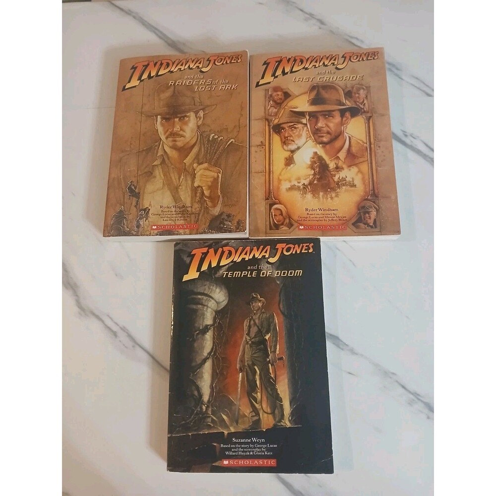 Lot of 3 Scholastic INDIANA JONES PB Movie Tie In Books Raiders of the Lost Ark